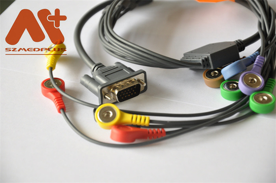 CE مسجل هولتر DMS 300-3A كابل تخطيط القلب الكهربائي AHA 10 التوصيل المفاجئ