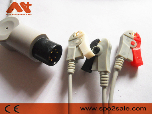 Szmedplus AAMI كابلات تخطيط القلب وأسلاك الرصاص 6 دبوس 3 كابل تخطيط القلب الرصاصي TPU AHA Clip
