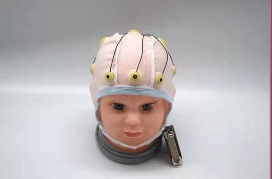 كابل EEG الطبي للارتجاع العصبي المتكامل 10 خيوط قبعة EEG لمقطع الأذن قطب القصدير