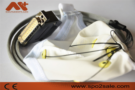 كابل EEG الطبي للارتجاع العصبي المتكامل 10 خيوط قبعة EEG لمقطع الأذن قطب القصدير