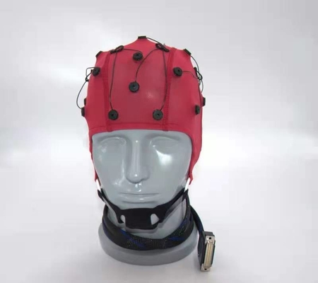 كابل Neurofeedback EEG أحمر مدمج بغطاء EEG 20 يؤدي لجهاز EEG