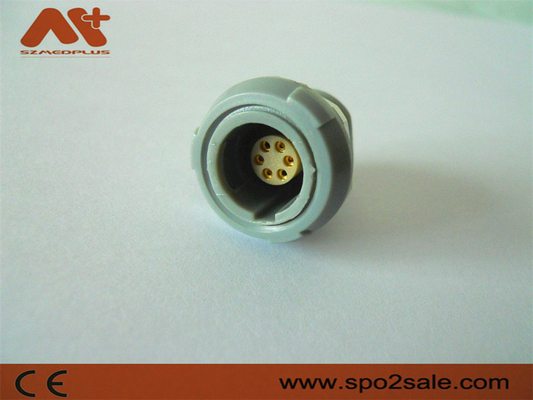 (G51M07-P06LFD0-0070) 1P سحب دفع 6 دبوس واحد ثقب مأخذ بلاستيك ، بلاستيك ، رمادي