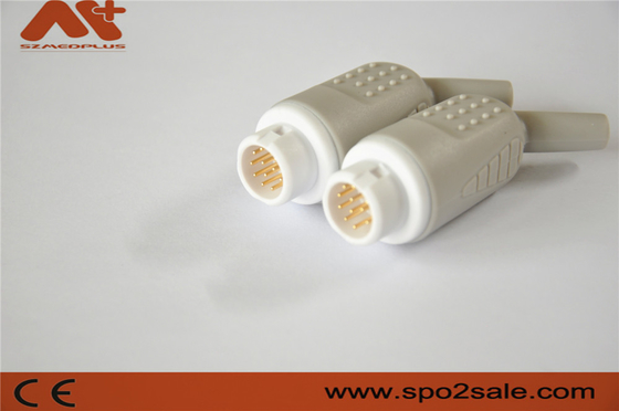 12Pin ECG Connector لمراقبة المرضى من Mindray/Newtech/HP، محول نايلون، أقلام نحاسية مطلية بالذهب