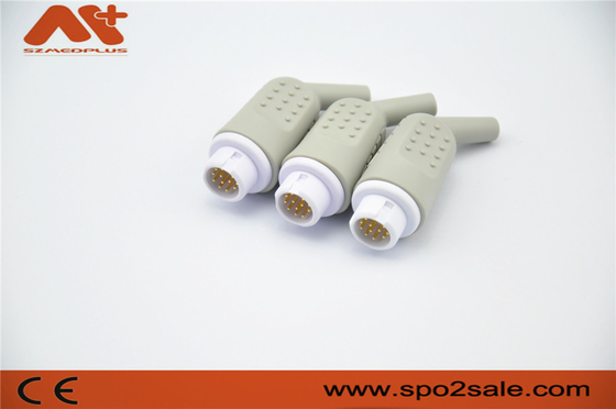 12Pin ECG Connector لمراقبة المرضى من Mindray/Newtech/HP، محول نايلون، أقلام نحاسية مطلية بالذهب