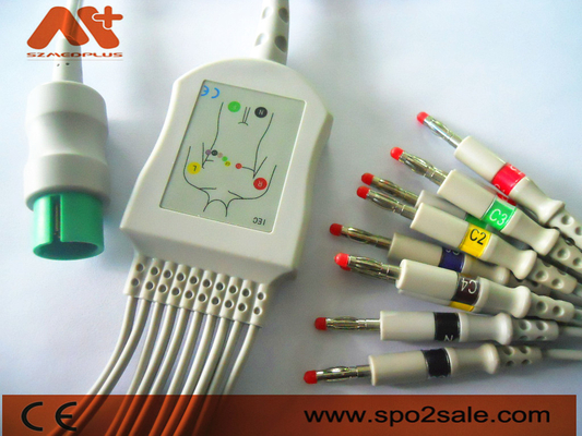 Spacelabs متوافق مع Direct Connect EKG Cable For Spacelabs 90367، 90369، 90496، 91496، Ultraview