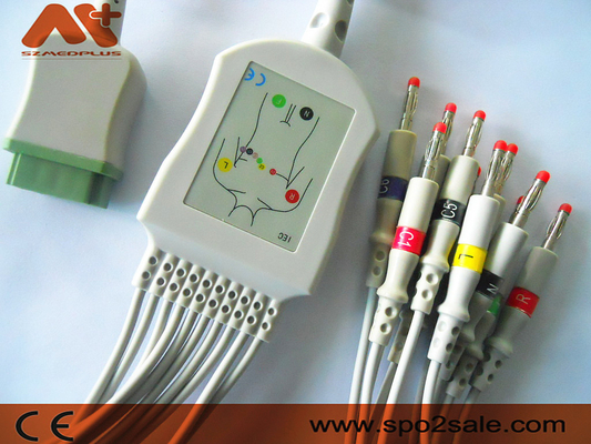 كابل GE Marquette المتوافق مع 10 وصلات EKG لمختبر القسط ، داش ، إيجل ، مختبر ماك ، وحدة PDM ، SOLAR