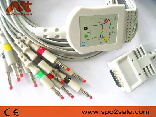 كابل تخطيط القلب 1.2 متر 10 سلك توصيل 012-0700-00 ECG لـ E350 E350I E550 E560 EK10
