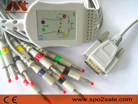 Carewell 1101 1103 Ecg Wire Banana 4.0 15 Pin Cable لكهرباء القلب