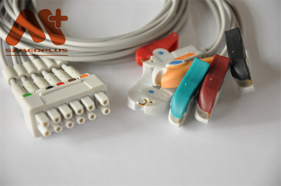 كابل GE Marquette Holter ECG للقياس عن بعد Leadwire 421932-001 6 مشبك رصاص