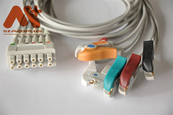 كابل GE Marquette Holter ECG للقياس عن بعد Leadwire 421932-001 6 مشبك رصاص