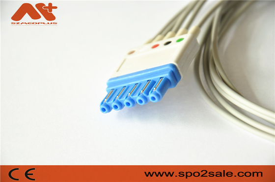 5 كابل مريض من نوع AHA Snap ECG M1644A متوافق مع Philips