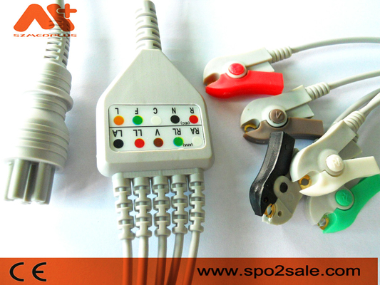 Omron Colin Cable Direct Connect ECG Cable 5 مشبك رصاص 6 دبوس مراقبة المريض