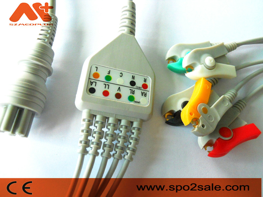 Omron Colin Cable Direct Connect ECG Cable 5 مشبك رصاص 6 دبوس مراقبة المريض