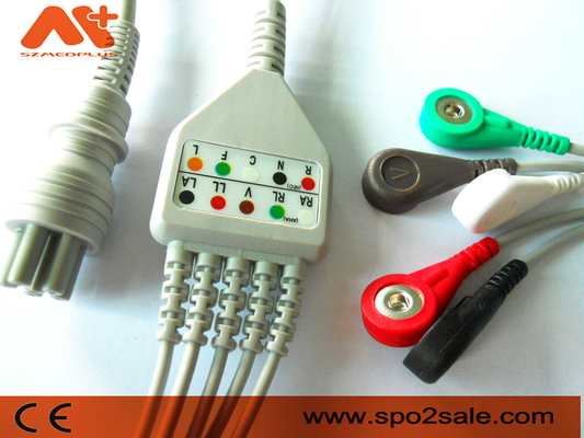 كولين BP-88S BP-S510 M9500 كابلات مراقبة المريض Ecg 6 Pin Cable