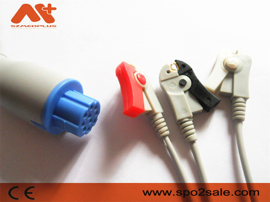 Datex Ohmeda متوافق مع 3 كبلات توصيل مباشر من كابل ECG CB-72395R-P