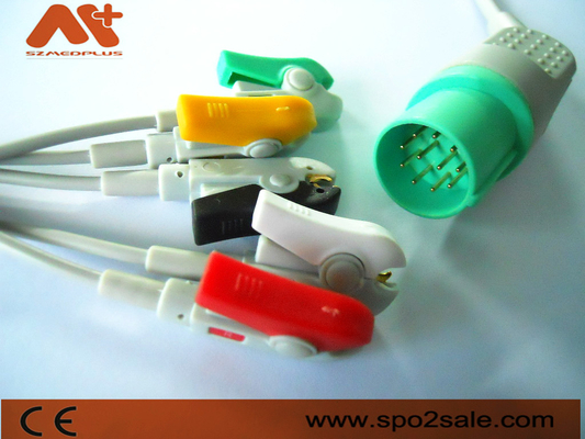 11Pin Ecg Machine Cable Nihon Kohden 5 سلك الرصاص ECG الرصاص