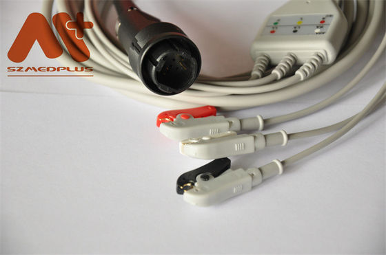 CE Saadat Heyer Sierra Neptune Cable 9 Pin 3.5M 3 الرصاص ECG Cable