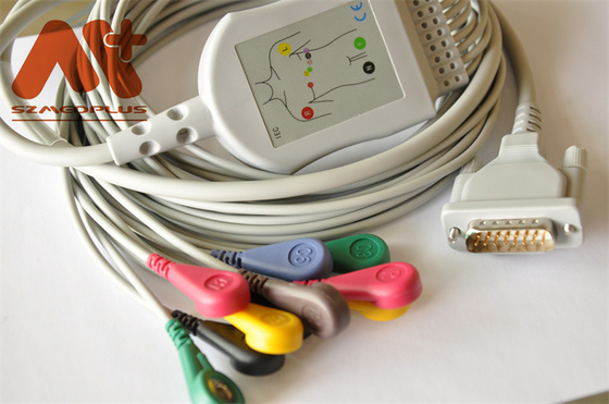 كابل الرصاص الكهربائي الطبي TPU من أجل Mindray R12 Electrocardiograph