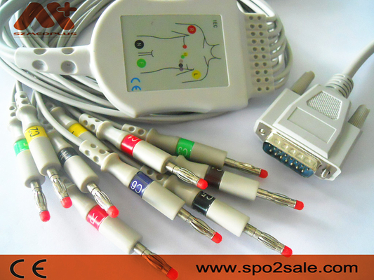 CE ISO13485 CFS 10 كابل تخطيط القلب الرصاصي لجهاز Trismed 400406 ECG